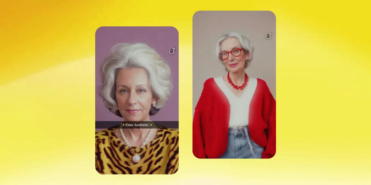 Snapchat AI lens for old age